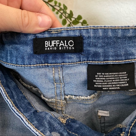 Buffalo David Bitton|14/34|Light Blue Jess Rip mad Repair Mid Rise Jeans - Picture 3 of 11